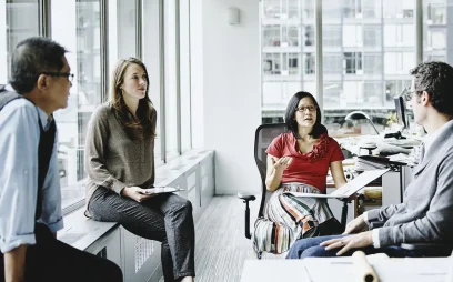 People discussing in an office