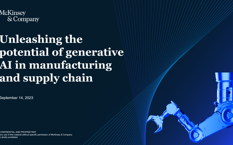 Unleashing the potential of generative AI in manufacturing and supply ...